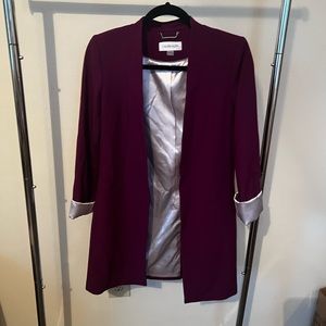 Calvin Klein Women's Roll Sleeve Open Front Blazer